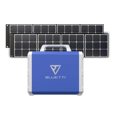 BLUETTI EB150(Blue) + Solar Panels | Solar Generator Kit, EB150+PV200*2