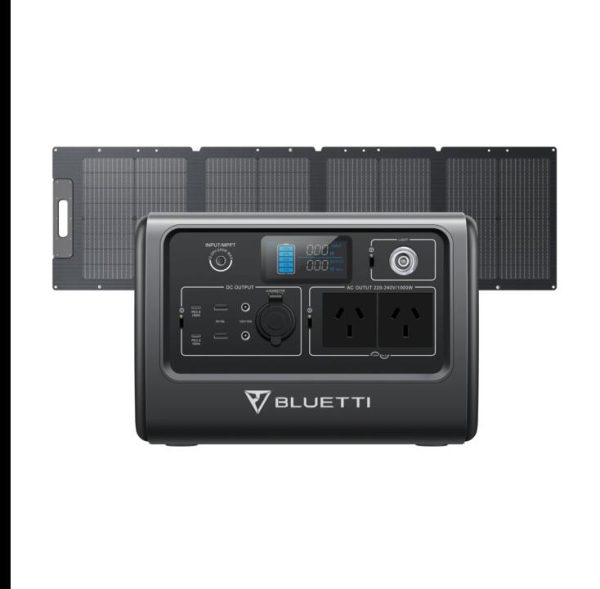 BLUETTI EB70(Grey) + Solar Panels | Solar Generator Kit, EB70+PV120D | 1000W, 716Wh, 120W Solar Kit