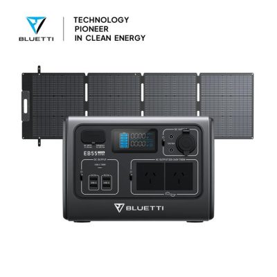BLUETTI EB55 + Solar Panels | Solar Generator Kit, EB55+SP200L | 700W, 537Wh, 200W Solar Kit