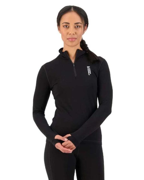 Mons Royale Cascade Merino Womens 1/4 Zip Long Sleeve Base Layer Top