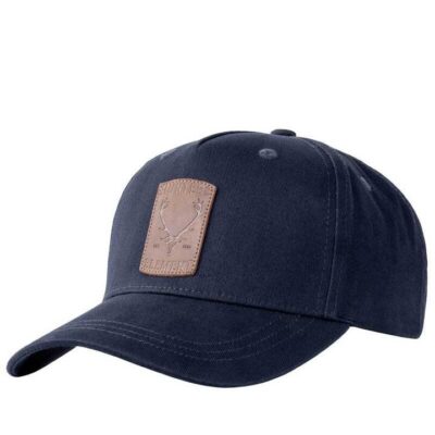 Hunters Element Red Stag Cap Panel Snapback Curved Peak - Navy #9420030055466