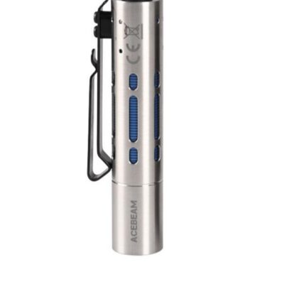 Acebeam Rider Edc Rechargable Flashlight Torch Silver - Powerful Compact 650 Lumen #rx