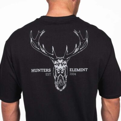 Hunters Element Alpha Stag Tee Premium Crew Neck T-shirt - Black #alpha Blk