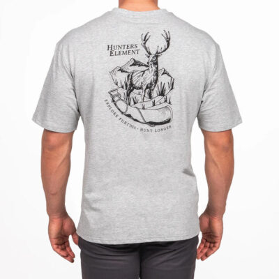 Hunters Element The Roar Tee Premium Crew Neck T-shirt - Grey Marle #he120317