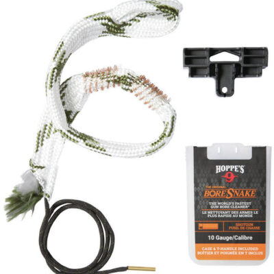 Hoppes Gun Cleaner Boresnake Fit In Backpack Patented Case Design Pull T-handle - 10 Gauges Shotgun #hp24036d