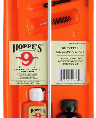 Hoppes Pistol Rifles Cleaning Kits Aluminum Rod Durable Brush Lubricating Oil - .40 Caliber #hppco40b