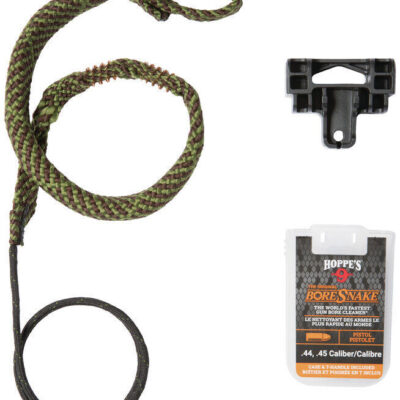 Hoppes Gun Cleaning Boresnake Handgun Bore Snake Cleaner Den Compact Carrying Case - .44 .45 Cal #hp24004d