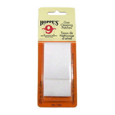 Hoppe's Gun Cleaning Patches - 50 Cotton .270 To .35 Cal #1203