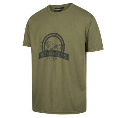 Ridgeline Mountains Tee Classic Fit 100% Cotton - Khaki #rlctsmtk