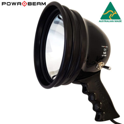 Powa Beam Hand Held Quartz Halogen Spotlight - 145mm 100w Adjustable Focus #pl145
