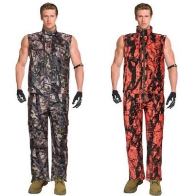 Insulated Reversable Vest&pants Camo Blaze Orange Fleece Hunting Set Xl