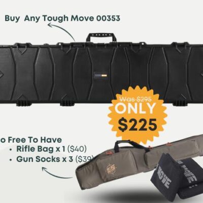 Tough Move 53 Inch Double Rifle Gun Hard Case - Crushproof Waterproof Stackable Storage #0353 Bk