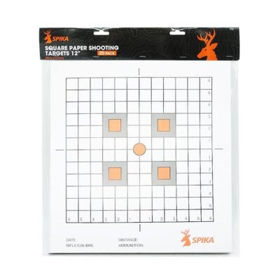 Spika Square Paper Shooting Target 12" 20pk