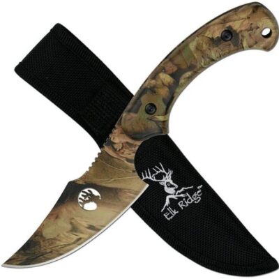 Elk Ridge Persian Fixed Blade Hunting Knife W Sheath - 8 Inch Camo #ta-28