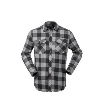 Hunters Element Huxley Shirt 100% Cotton Flannel Fabric - Grey/black #he123919