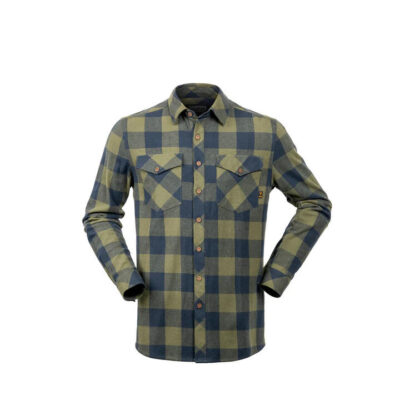 Hunters Element Huxley Shirt 100% Cotton Flannel Fabric  - Green/navy #he123927
