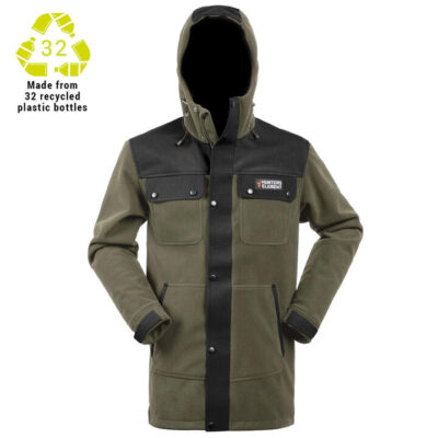 Hunters Element Bush Coat Full Zip Windproof Warm Silent Water Resistant - Forest Green #he125355