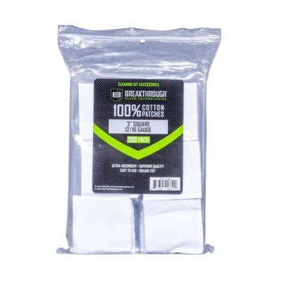 Breakthrough Clean Technologies Cotton Patches - 3" Square, 12 & 16-gauge, 300-pack W/ Plastic Tray #btcps3300
