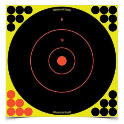 Birchwood Casey Shoot-n-c Bulls Eye Reactive Shooting Target - 12 Inch 12 Targets 288 Pasters #34022