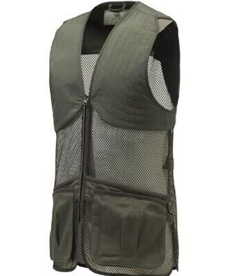 Beretta Unisex Cotton And Mesh Shooting Vest - Ykk Zip Green Moss #gt671t155307aa [size M]