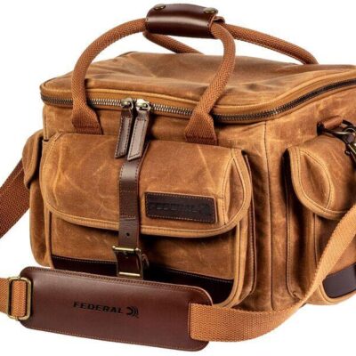 Federal Premium Waxed Canvas Range Bag - Tan With Leather Tabs #fedfprb