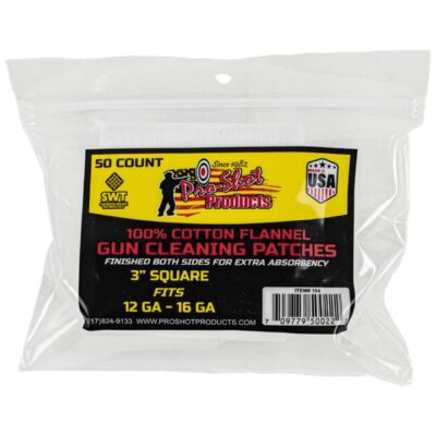 Proshot 3 Inches Square Fits 12-16 Gauge Shotgun Patches - 50 Packs #104