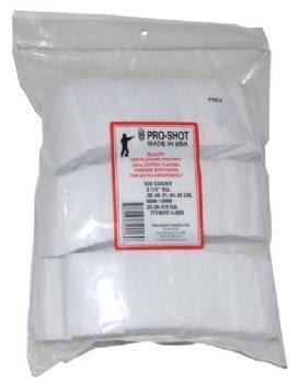 Pro-shot 500pcs Cotton Patches For Rifle .38cal-.40-.41-.44-.45cal/9mm/10mm