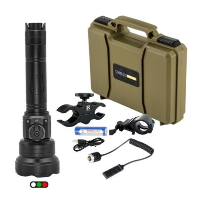 Xhunter Tri-color Zoomable Flashlight Hunting Kit - White/green/red Torch #xled28-kit