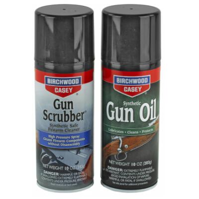 Birchwood Casey Gun Scrubber & Synthetic Gun Oil - 10oz Aerosol Dual Pack #bc-33302