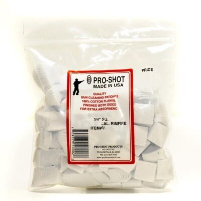 Pro Shot 500pcs Cotton Patches For Rfile .30cal/.338/.35/.38cal/7mm/8mm