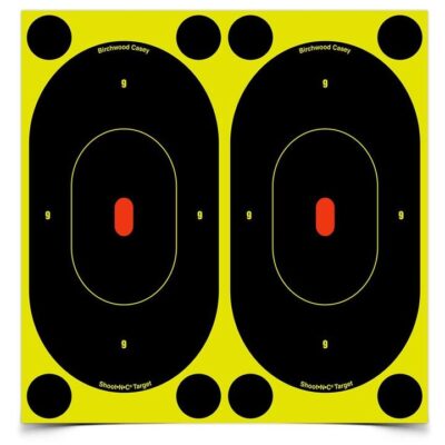 Birchwood Casey Shoot-n-c Oval Self Adhesive Reactive Paper Shooting Targets - 7 Inch, 12 Targets,  6 Sheet Pack #34710