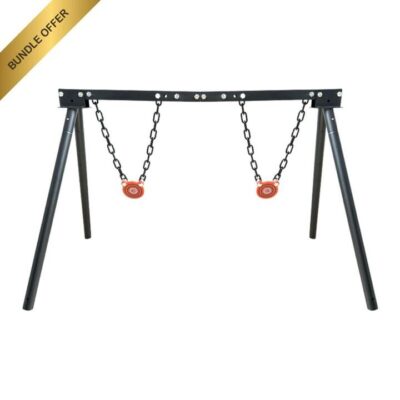 Epicshot Double High Calibre 4" Target Shooting Gong Set - With Frame Hanging Chain #es121567