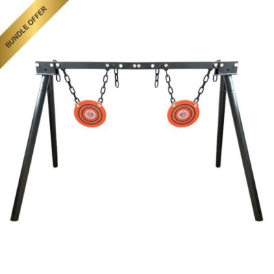 Epicshot Double High Calibre 8" Target Shooting Gong Set - With Frame Hanging Chain #es121575