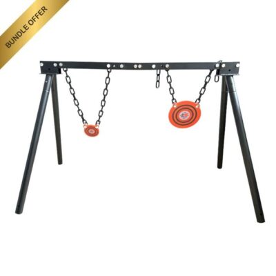 Epicshot High Calibre 4"+8" Target Shooting Gong Set - With Frame Hanging Chain