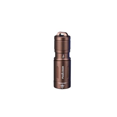 Fenix 200 Lumens Rechargeable Mini Keychain Light - Brown 49m Throw #e02r Brown