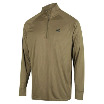 Ridgeline Mens Performance Qtr Zip Top Dark Khaki - Lightweight #rlclsmldk