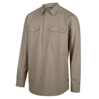 Ridgeline Yard Placket Shirt 100% Organic Cotton Classic Fit - Beech #rlcshypbc