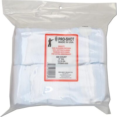Pro-shot Benchrest Cleaning Patches - 7mm-.38 Cal./6mm 1000ct 3/4" Square #