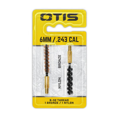 Otis Bore Brush 2 Pack (1 Nylon/1 Bronze) - 6mm/.243 Cal/.25 #fg-325-nb