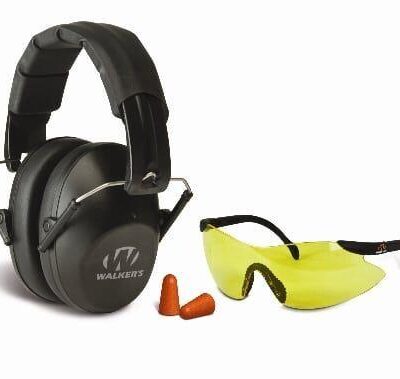 Walker's Pro Safety Shooting Earmuff Combo Kit - With Sport Glasses And Ear Plugs #gwp-fpm1gfp
