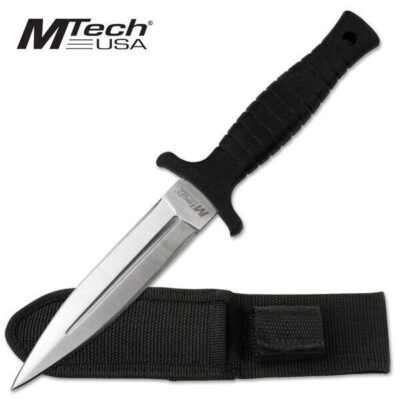 Mtech 9 Inch Tactical Hunting Dagger Fixed Blade Knife - Black #mt-097sl